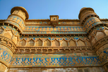 India tourist attraction - Mughal architecture - Gwalior fort. Gwalior, Madhya Pradesh, India