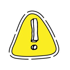 Sign of attention. Exclamation mark in a yellow triangle.