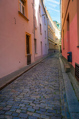 Obraz na płótnie Canvas Deserted city street. Europe.