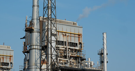 Industrial factory plant over blue sky