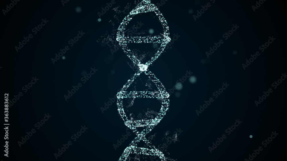 Poster abstract technological representation of digital plexus dna molecule