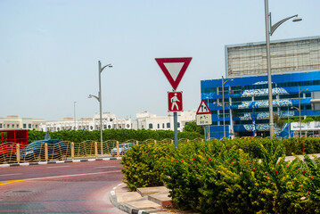 Obraz premium Dubai is a city and emirate in the United Arab Emirates known for luxury shopping, ultramodern architecture and a lively nightlife scene. Burj Khalifa, an 830m-tall tower, dominates the skyscraper-fil