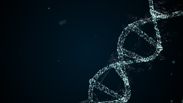 Artificial dna structure with shining light particles