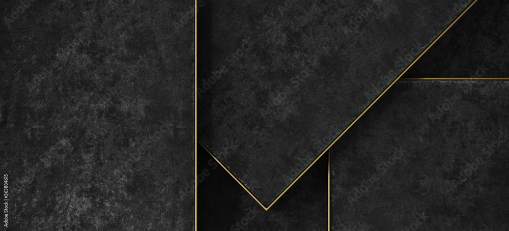 Poster minimal background for product presentation. grey velvet tray with brass edge. 3d render illustratio