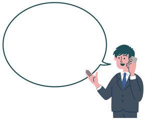 スーツ　男性　若い　提案　立っている　空欄　セリフ
