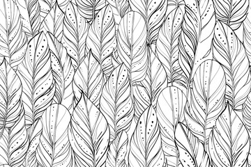 Seamless pattern of hand drawn vector feathers