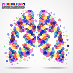 Abstract human lungs of colorful circles for your design