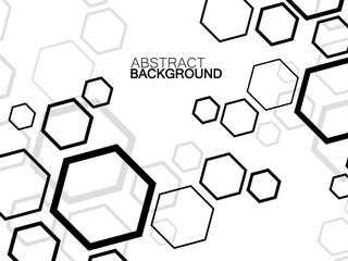 Abstract hexagon background, molecular structure, geometric shape with hexagons. Vector illustration