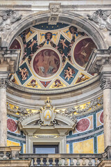 Architectural fragments of Opera House (The Semperoper) - the Saxon State Opera Dresden, Germany....