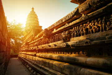 Sunset at Western Group of Temples, Khajuraho, Madhya Pradesh, India. it's an UNESCO world heritage...