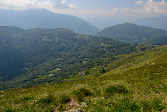 View at Gola di Lango on Capriasca valley in Switzerland