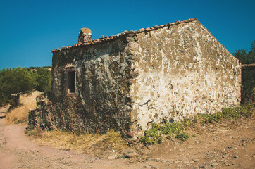 abandoned stone house in the old abandoned village