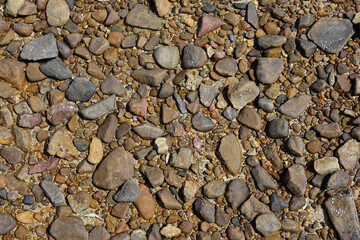 Rocks texture on nature ground  brown color and dirty 