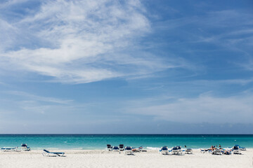 Fototapeta na wymiar Beach in Cuba Varadero. White sand