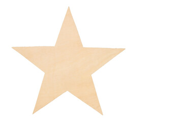 Blank wood star on isolated on white