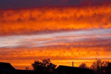 Amazing Sunset with cloudy sky