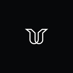 Minimal elegant monogram art logo. Outstanding professional trendy awesome artistic UY YU initial based Alphabet icon logo. Premium Business logo white color on black background 
