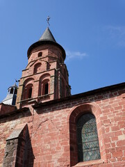 Obraz premium Clocher Eglise Brique Rouge Village