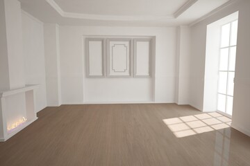 Modern interior design. 3D illustration