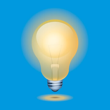 Light Bulb Icon On A Blue Background