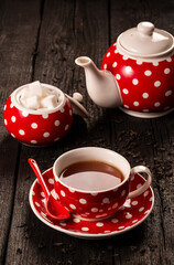 Cup of tea and teapot