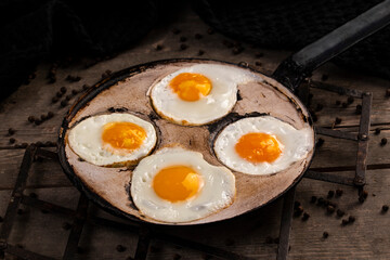 Fried egg in a frying pan