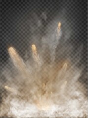 fog and smoke explosion isolated on transparent background