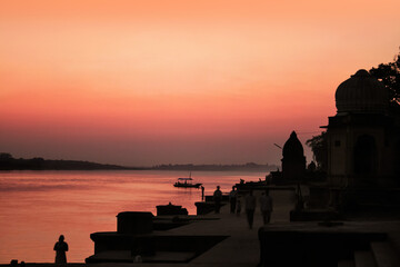 Obraz premium Maheshwar, Situated on the banks of river Narmada in madhya pradesh, India