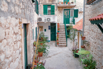 Fototapeta na wymiar Ancient architecture of Split old town, Croatia.