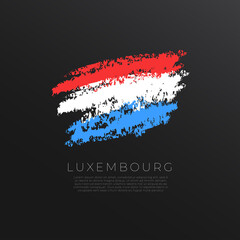 National flag in grunge brush stroke isolated on black background : Vector Illustration