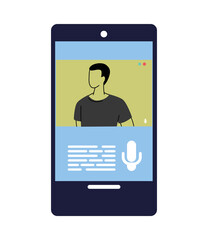 man on video call by smart cell phone