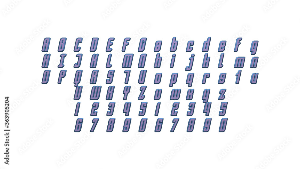 Poster written on a white background by individual letters with a shaped font 3D illustrated on the wall with bottom shadows