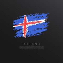National flag in grunge brush stroke isolated on black background : Vector Illustration