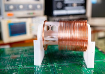 Close-up large and small coils