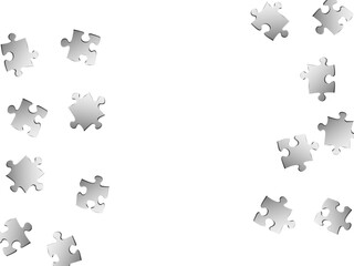 Abstract crux jigsaw puzzle metallic silver parts 
