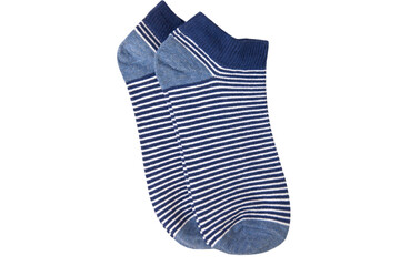 Pair of striped socks isolated on a white background