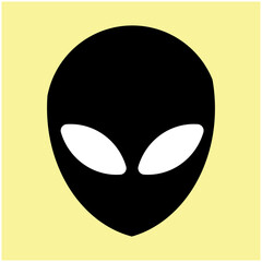 Extraterrestrial alien face or head symbol flat vector icon for apps and websites. Can be used for Web, Mobile, Infographic and Print. EPS 10 Vector illustration. 