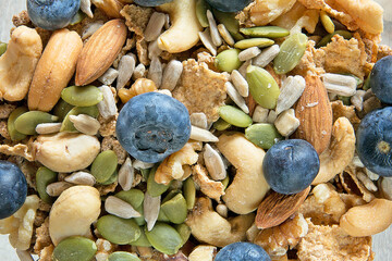 healthy breakfast bran fruit nuts and seeds