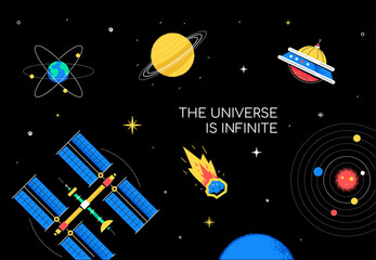 Infinite universe - flat design style conceptual illustration