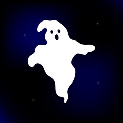 Halloween vector cute ghost silhouette