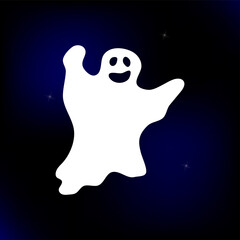 Halloween vector cute ghost silhouette