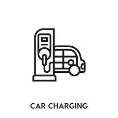 car charging vector icon. car charging sign symbol. Modern simple icon element for your design	