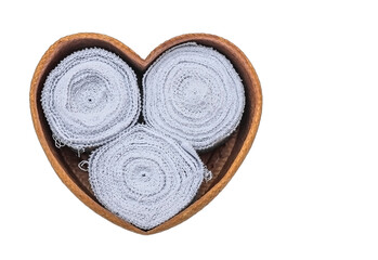 White cotton cloth in a wicker basket