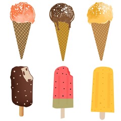 collection of ice cream