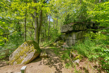 Prospect of Friedrich August - natural rocky formation in so-called Small Switzerland is formed by large stones of coarse granite - spa forest of Marianske Lazne (Marienbad)