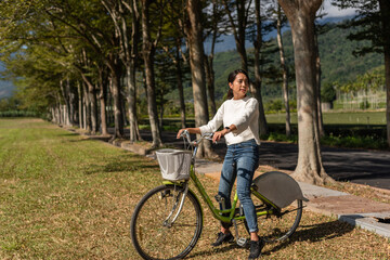 woman ride a bike