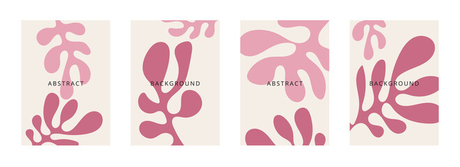 Social media banners, a beautiful leaf, and flower set of social media post templates with minimal abstract organic shapes composition can be used also card, cover, Vector illustration.