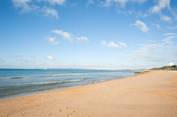 Fototapeta na wymiar bournemouth beach in dorset england sunny day