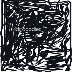 Real kids doodles of a girl of 5-6 years in a vector program background logo icon sign sketch Hand drawn Abstract style Fashion print for clothes apparel psychology book card banner poster flyer cover