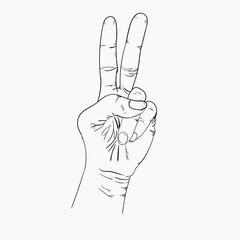 hand gesture symbol of pieces vector illustration